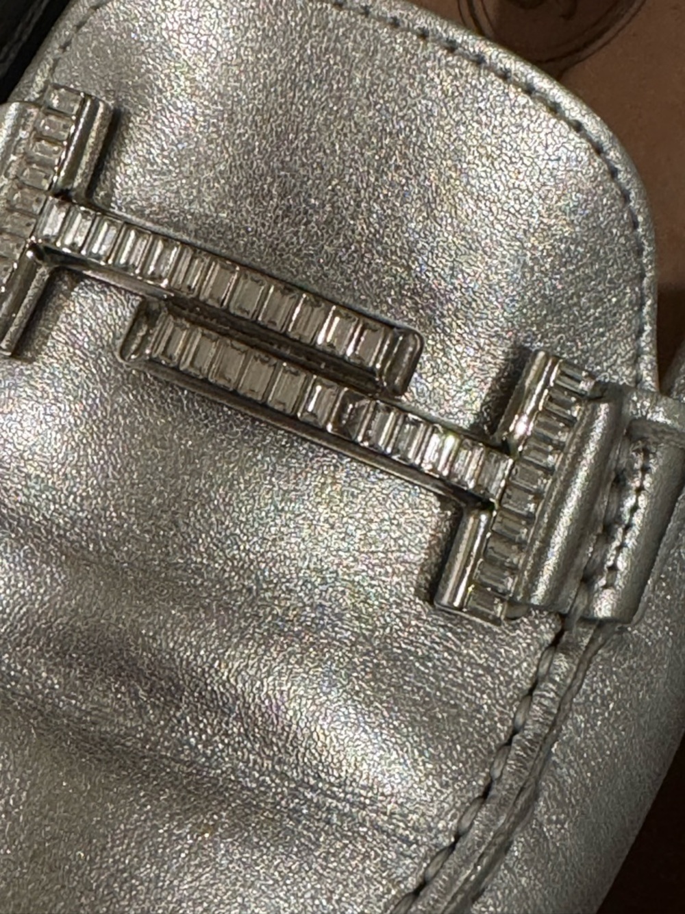Tod’s Silver Double T Crystal Embellished Gommino Driving Shoes size 39.5 - Picture 7 of 12